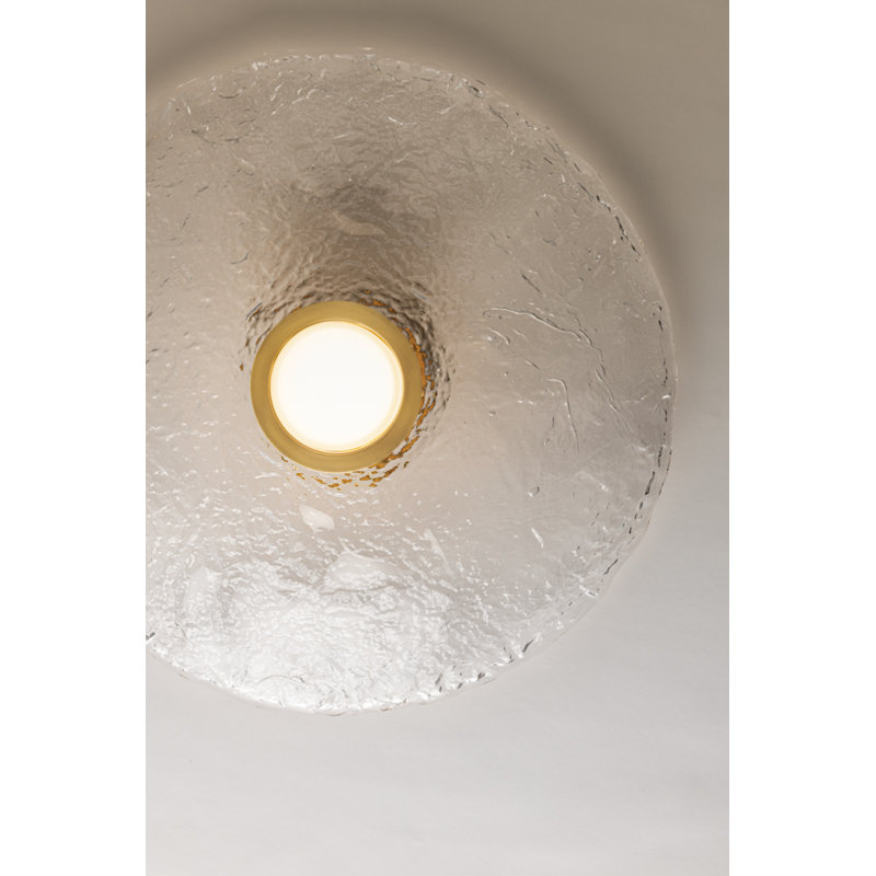 New Haven Flush Mount in Aged Brass