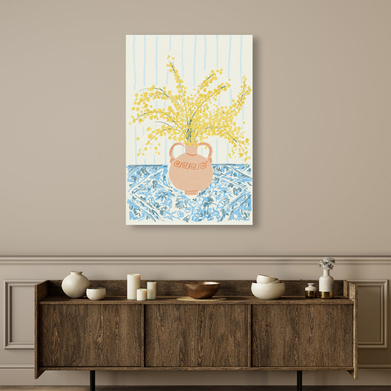 Sunny Flower Vase Print by Oliver Gal, 54"H x 36"W, Gallery Wrapped