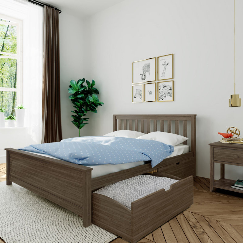 Haddon Solid Wood Slat Storage Bed, Clay