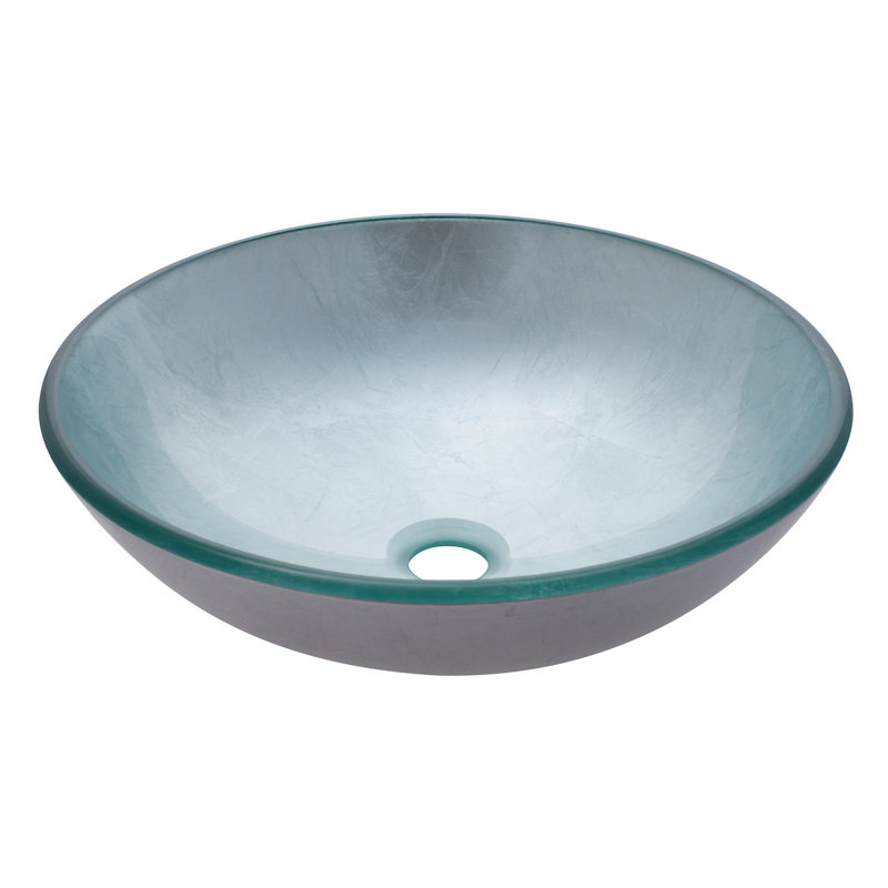 Lavabo de salle de bain à bateau circulaire en verre argento