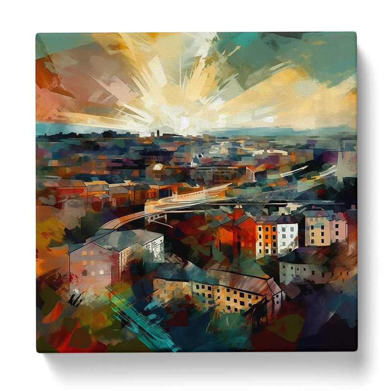 City Of Bristol Abstract Art No.2 - Wrapped Canvas - Framed Print