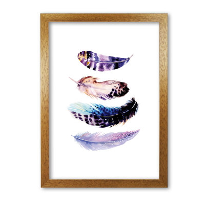 Purple Bird Feathers Abstract - Print