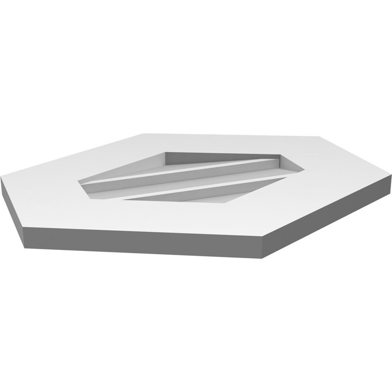 Vertical Peaked Surface Mount Signature Urethane Non-Functional Gable Vent 6/12 Pitch Primed Tan, 16" H x 18" W x 1" D