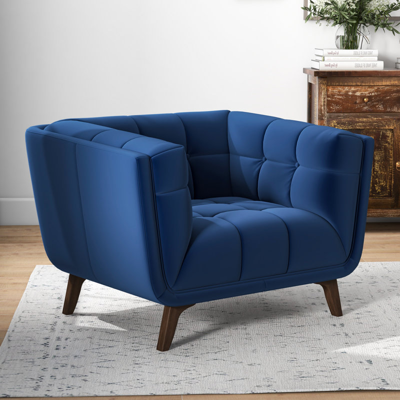 Fauteuil Ardrie, Velours bleu