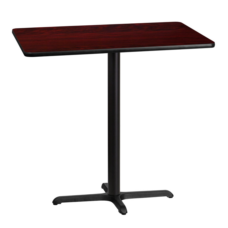 Jaramillo Rectangular Laminate Table Top with Standard or Bar Height Table Base, Mahogany, Standard Height (31.13" Height)