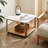 Modern Minimalist Oak Square Sintered Stone Mobile Side Table