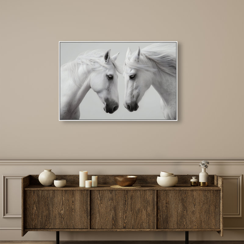 Twin Souls II Print by Oliver Gal, 21"H x 31"W, White Floater Frame