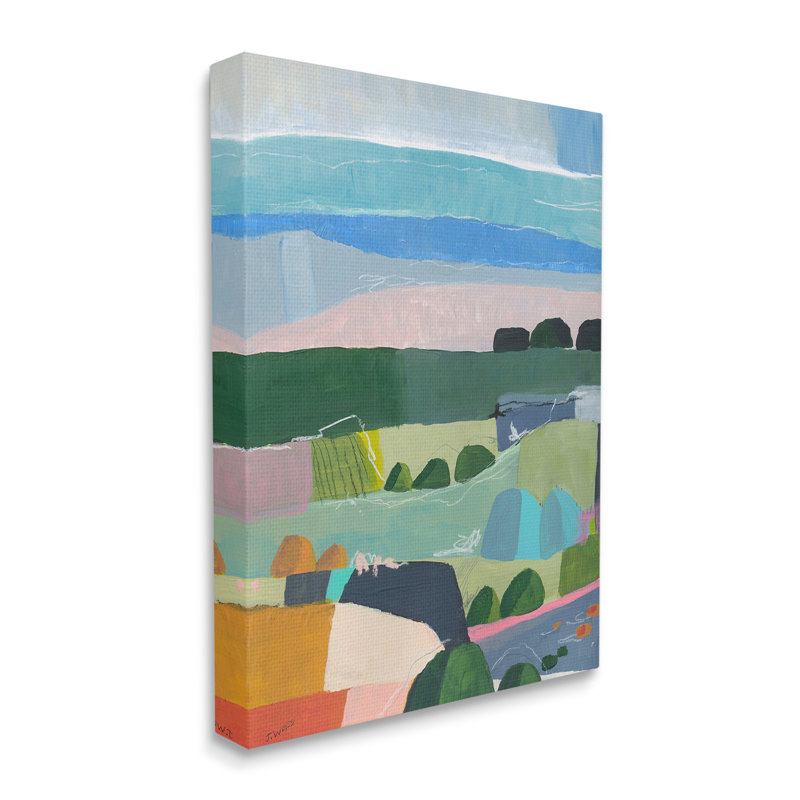 "Soft Abstract Landscape" par Jan Weiss sur toile, H 30 po x l 24 po