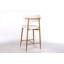 Ensemble de 2 tabourets de bar à hauteur de comptoir, tabourets de bar rembourrés avec pieds en métal pour îlot de cuisine, beige