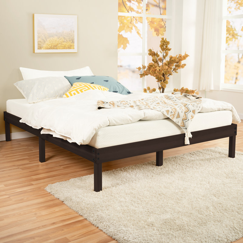 Kailianna 14'' Solid Wood Platform Bed – Durable Wooden Bed Frame with Tall Design for Extra Heavy Duty Support and Timeless Style