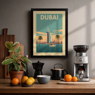 Postcard from Dubai Vintage - Framed Print