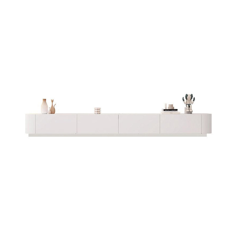 Modern White Solid Wood TV Stands, 9.45”H x 7.87”L x 86.61”W