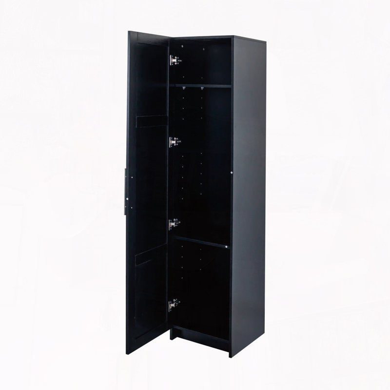 Armoire de rangement murale empilable noire, Noir