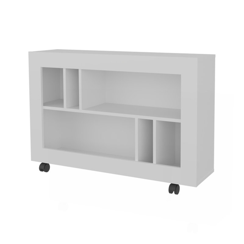 Console en mélamine avec rangement ouvert. Blanc, Blanc