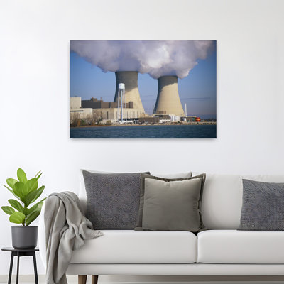Nucléaire, plante, paysage industriel abstrait, art mural
