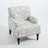 Glenetta Iliana Upholstered Rococo Light Gray Cotton Blend Armchair with Solid Wood Legs and Nailhead Trim-2016617758