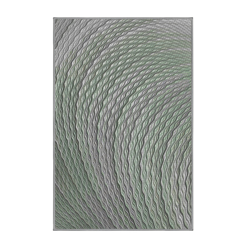 Tapis vert / gris Power Loom, Rectangle 8 pi x 12 pi