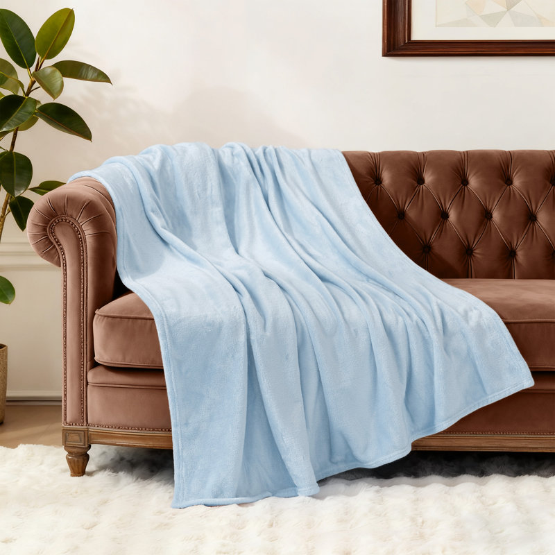 Jeté en molleton ultra doux, Bleu