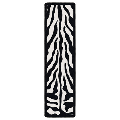 Alminus Zebra Glam Animal Print Area Rug