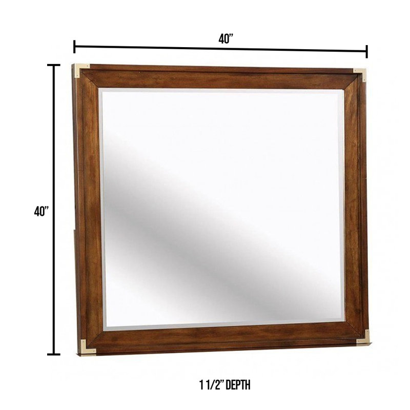 Miroir Leeani au fini chêne foncé