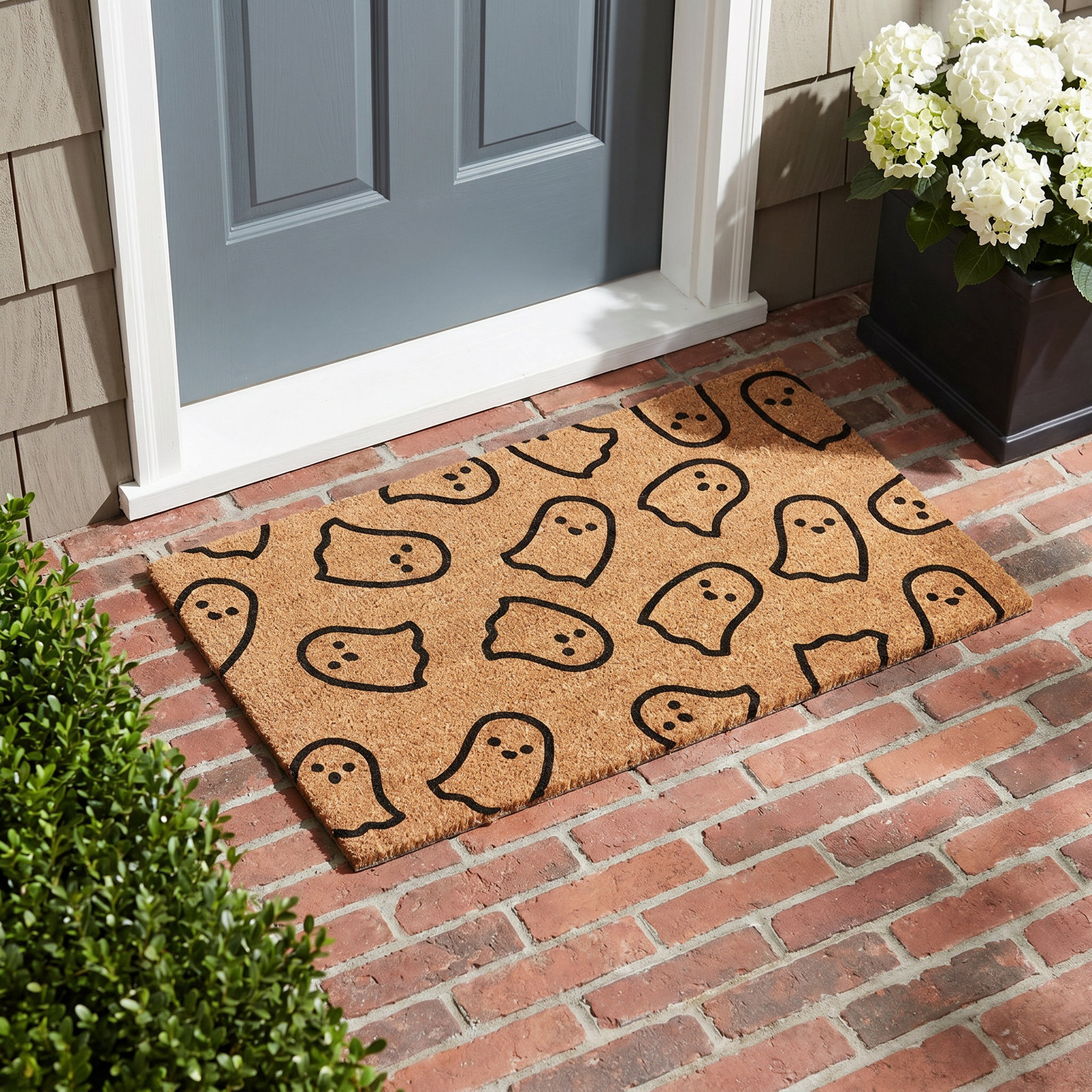 Dimitrious Non-Slip Halloween Outdoor Doormat, Brown/Black, 22" W x 36" L