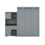 Grand lit escamotable avec armoire de rangement, tiroirs et bande DEL multicolore-13089847