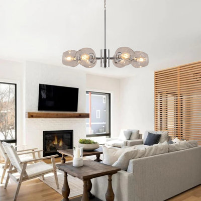 Lustre linéaire moderne Spoutnik à 6 lumières Gethro
