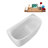 47" Streamline Soaking Acrylic Freestanding Bathtub, Bamboo Tray, Drain-103682623