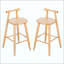 Tabouret de bar d'intérieur en bois d'hévéa, fini et revêtement, ensemble de 2