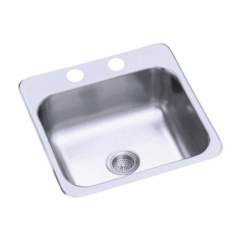 15'' L Stainless Steel Mounting / Installation Required Single Basin Kitchen Sink