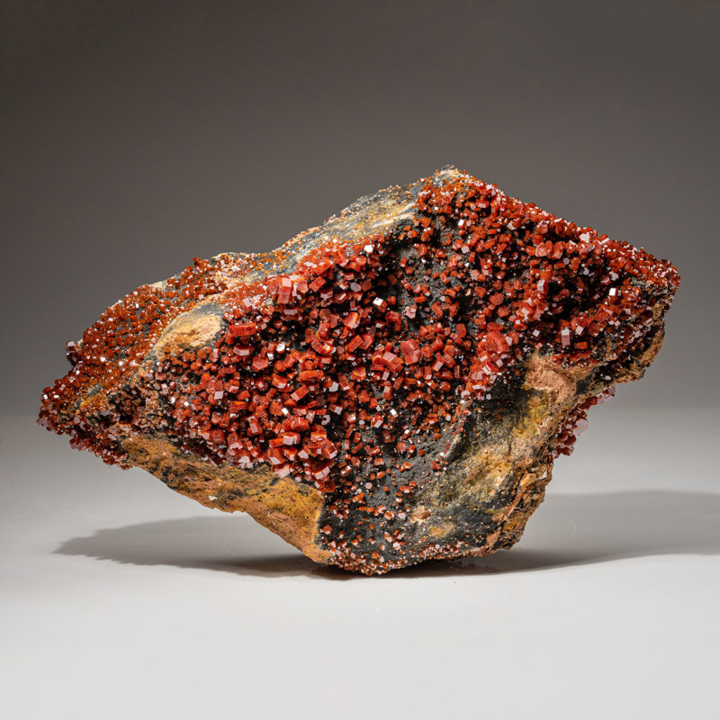 Vanadinite Crystal Cluster on Matrix from Mibladen, Atlas Mountains, Kh©Nifra Province, Morocco