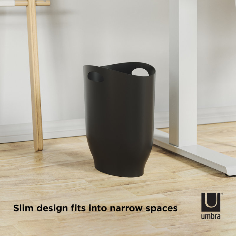 Black Slim Plastic Touchless Kids Trash Can