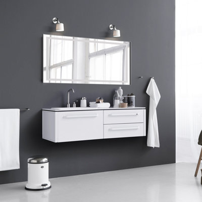 Aluminum Frame Led Frontlight And Backlight Bathroom Vanity Mirror, Anti-fog/stepless Dimmable/3 Colors Adjustable