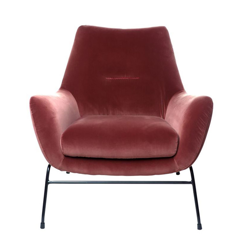 Fauteuil en velours de 36 po Melancon, Rouge bourgogne