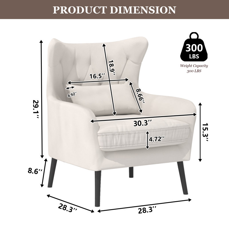 Causeuse 2 pièces en velours doux moderne avec fauteuil d'appoint, Beige