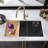 33'' L Undermount Double Bowl Quartz Composite Kitchen Sink