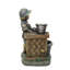 Fontaine de jardin en résine avec statue de garçon et éclairage DEL chaud, hauteur 61 cm (24,02 po).-1997996876