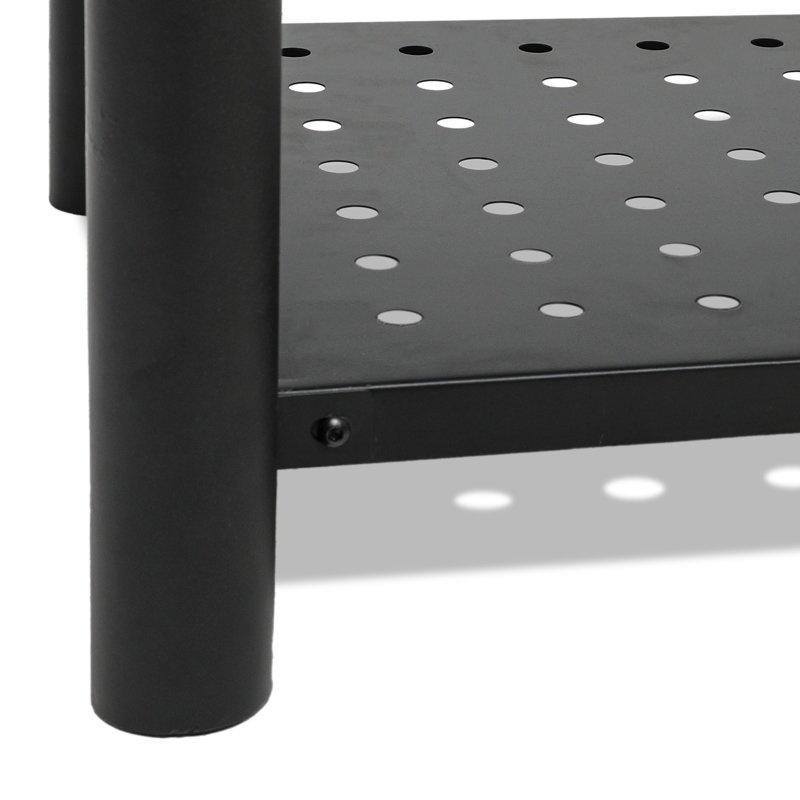 20.5" Black Wood Burning Square Fire Pit with Shelf