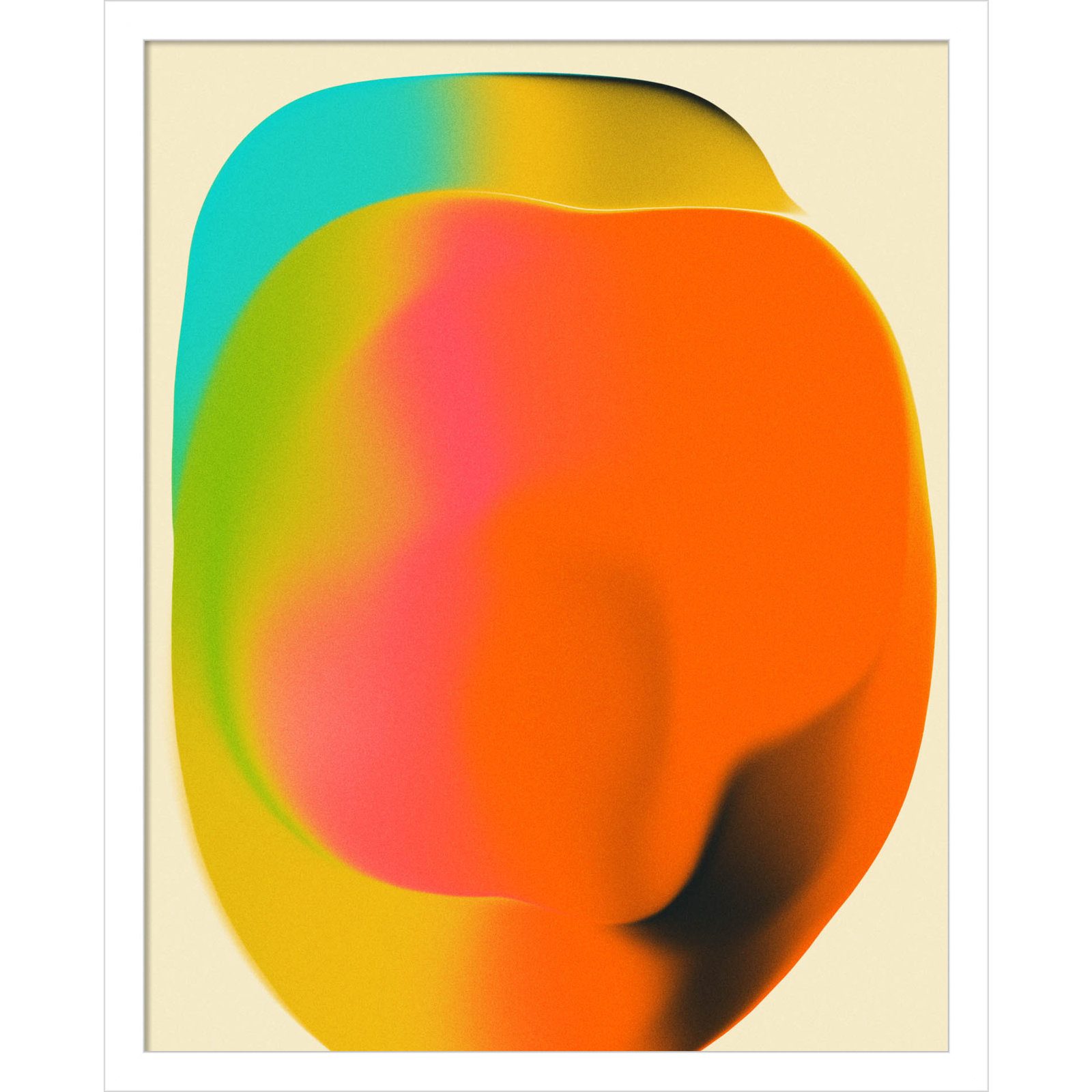 Smudge 2 by Jazzberry Blue, White Framed, 21" H x 17" W