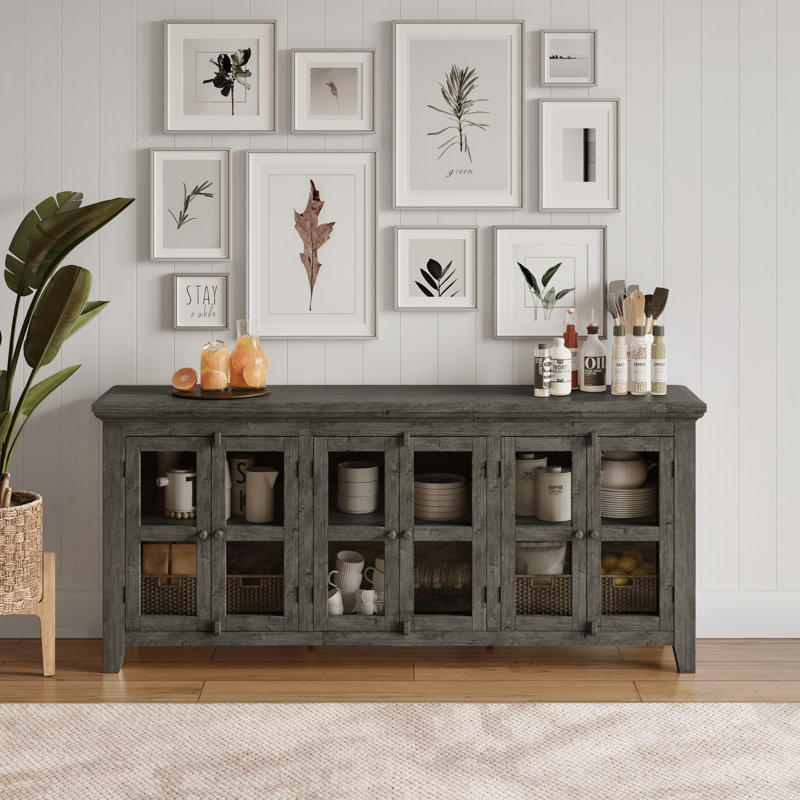 Buffet en bois d'acacia massif Knorr, Pierre