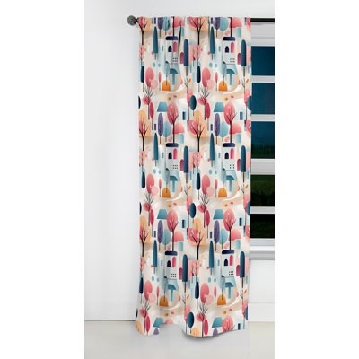 Urban Tranquility II - Abstract Curtain - Blackout Geometric Shapes Curtain - 1 Panels