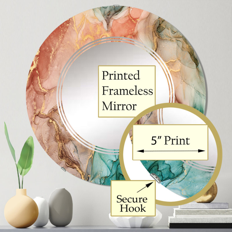 Miroir mural moderne brun, 24 po x 24 po