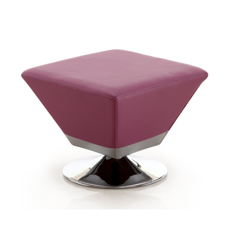 Repose-pieds pivotant en métal 20 po Diamond, Mauve / similicuir chromé poli