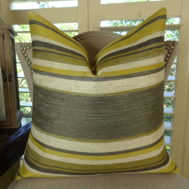 Striped Reversible Throw Pillow, Polyfill, 12" x 20"