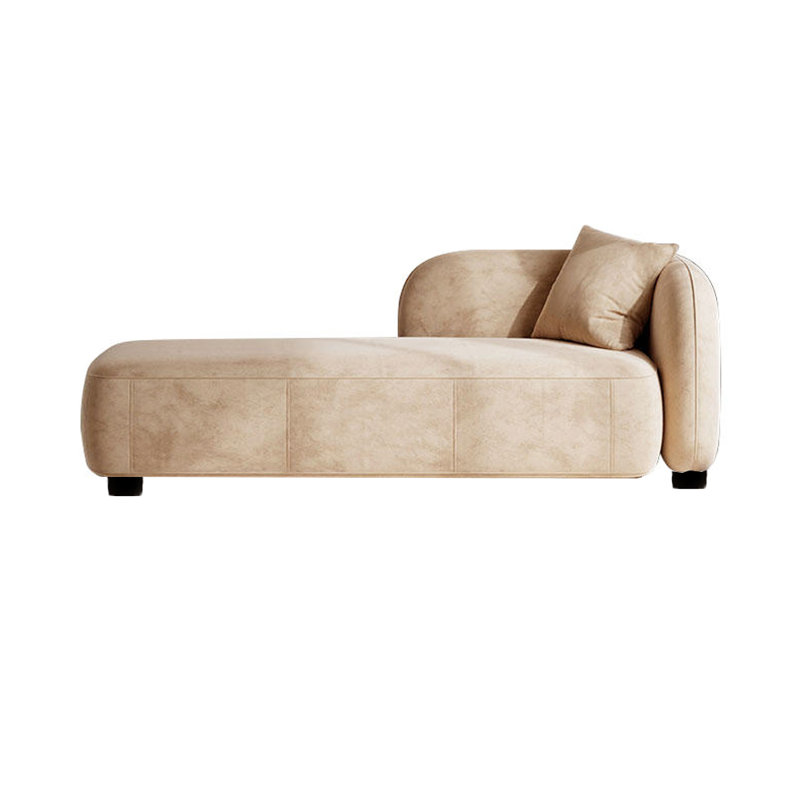 Chaise longue rembourrée Kurtlin, Accoudoir à droite (vu de face), Abricot