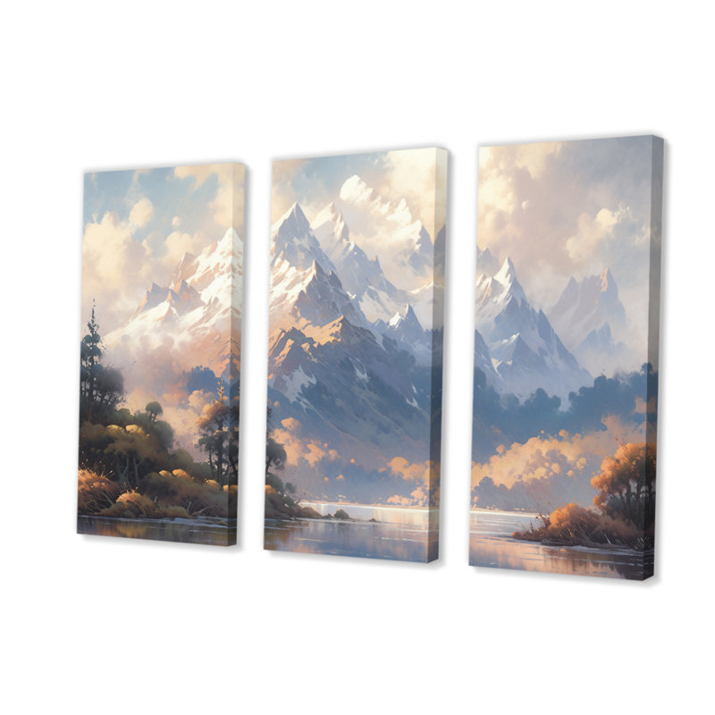 Rêves arctiques sur toile, reproduction de 3 pièces, H 28 po x l 36 po x P 1 po