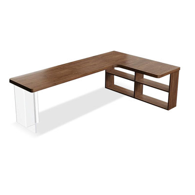 Light walnut L-Shaped Solid Wood desks