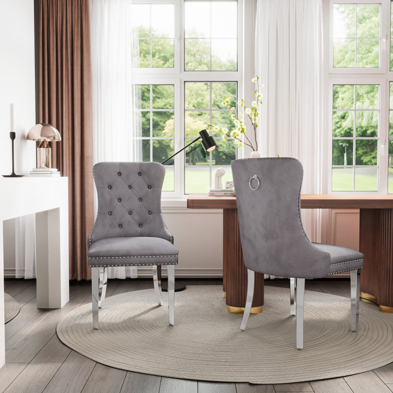 Chaise Parsons, Gris, Argent