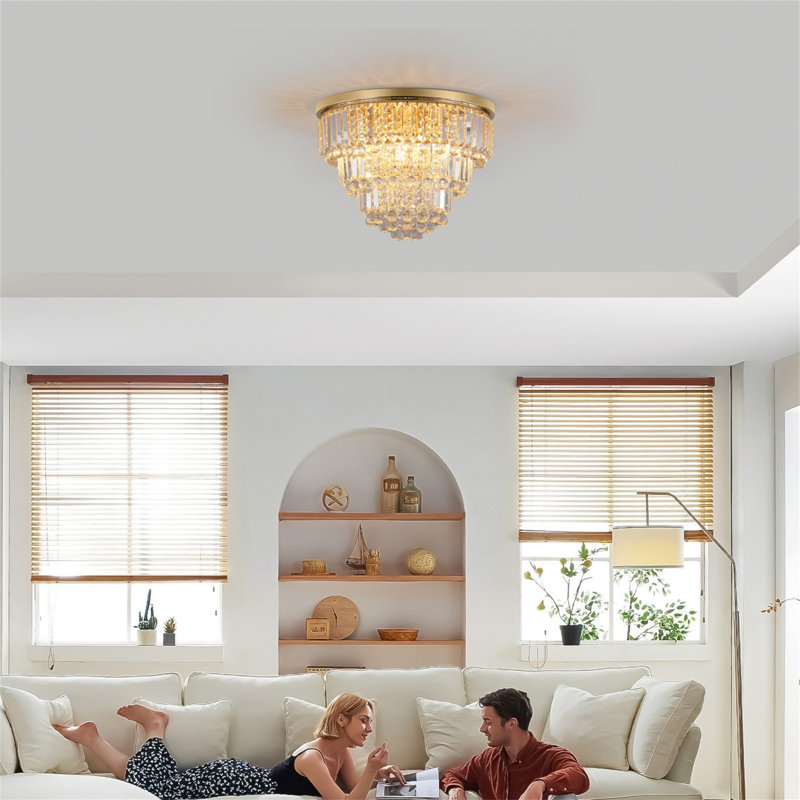 Graecyn Round Chandelier, Gold
