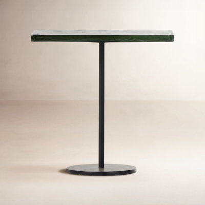 Birkett Glass Pedestal End Table by Birch Lane